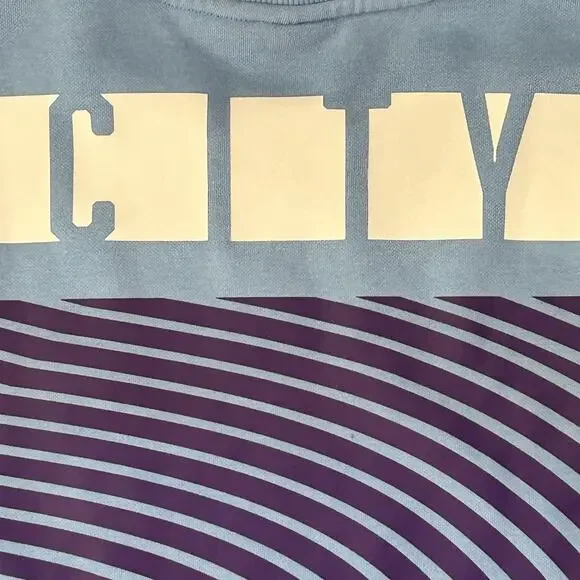 Puma Manchester City FC Soccer Crewneck Sweater Mens Size Medium Blue Sweatshirt - Picture 10 of 13